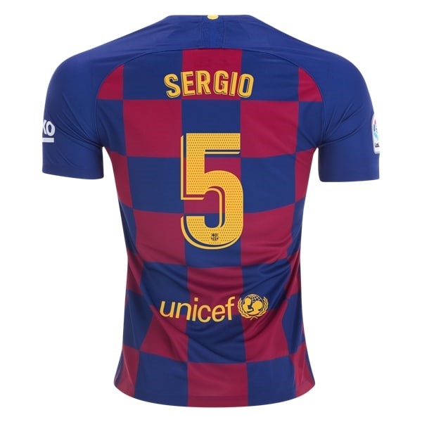 Camiseta Barcelona NO.5 Sergio Primera equipo 2019-20 Azul Rojo